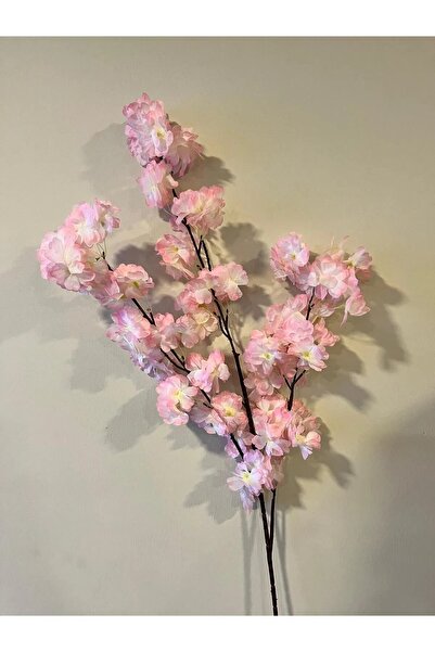 yapay çiçek evi A Kalite Çift Kat 120 Yapraklı Bahar Dalı Japon Kiraz Çiçeği 90 Cm AÇIK PEMBE Renk