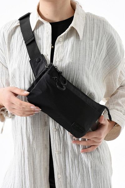 571 Collections Çanta Multi-Pocket Waist Bag Unisex Black (Model: 571-13-9R)