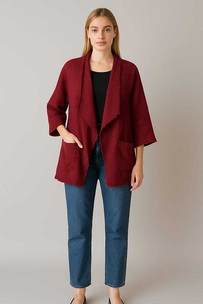 enmodaiçgiyim 100% Cotton Muslin Fabric Women's Jacket
