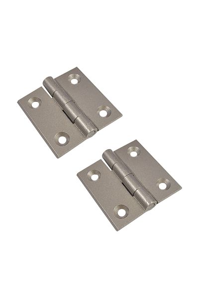 flores Aluminum hinge, right, for door, satin, 40 x 40 mm, 2 pcs / set