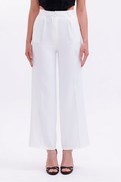 Sarte Royal White Palazzo Trousers - Sarte Royal