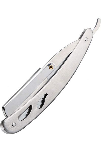 LA PERLA TECH Shaving Razor Straight Razor Men Professional Silver Chrome Finish Cutthroat Razor