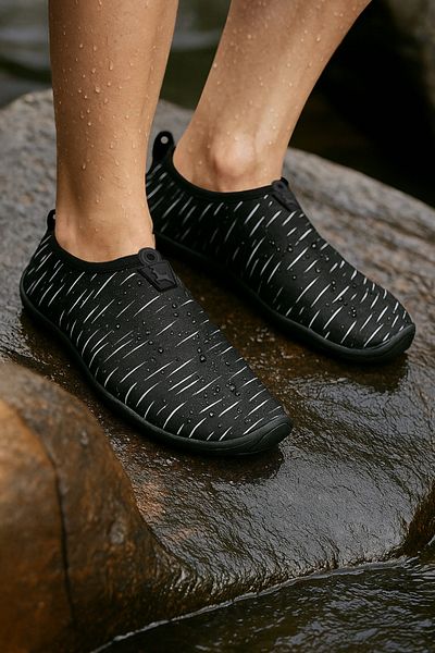 BLACK DEER Pantofi de plajă și mare multifuncțional alb-negru Hayal