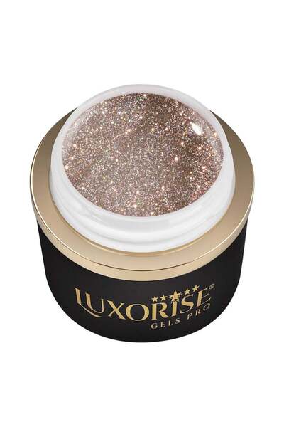 LUXORISE Revoflex Disco Nail Extension Uv Gel 15ml, Glam Gold