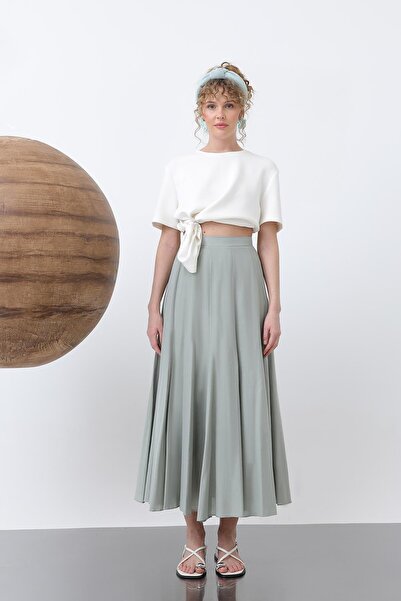 Soul Fusta lungă din voal pentru femei -32257ETK - VERDE MIGDALE