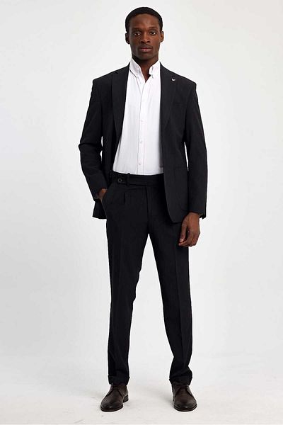 Savira Lycra Woven Fabric Unlined Mono Collar Bag Pocket Italian Model Trousers Set of Two