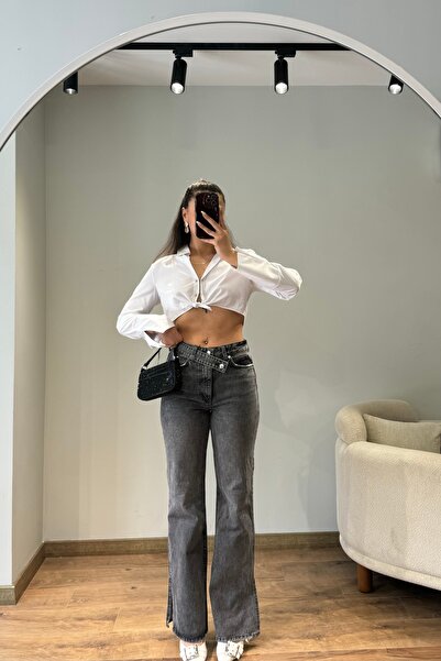Güneş Paça Detay Straight Fit Jean
