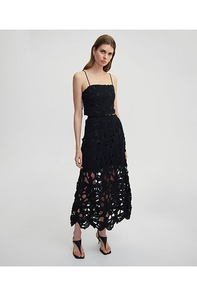 İpekyol Crocodile midi skirt