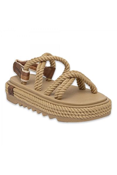 Bohonomad Γυναικεία σανδάλια Bodrum Mid Platform Rope Beige