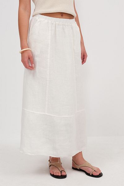 Addax Linen Blended Long Skirt E16420