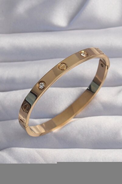 Clariss 316L Steel Baby Boy Gold Color Zircon Stone Model Handcuff Bracelet