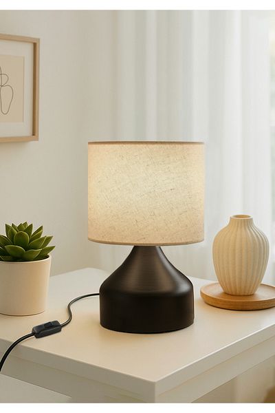 HOMİNG Milano Metal Cream Lampshade - Body and Crushed Fabric Ayd-3087
