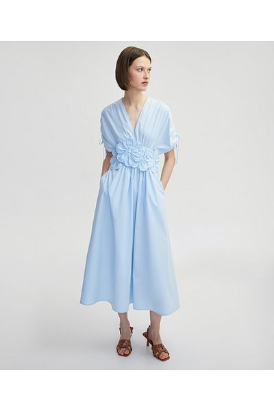 İpekyol Poplin Dress with Flower Applique