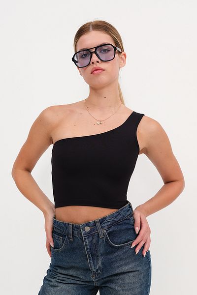 Addax One Shoulder Crop Bustier B13933