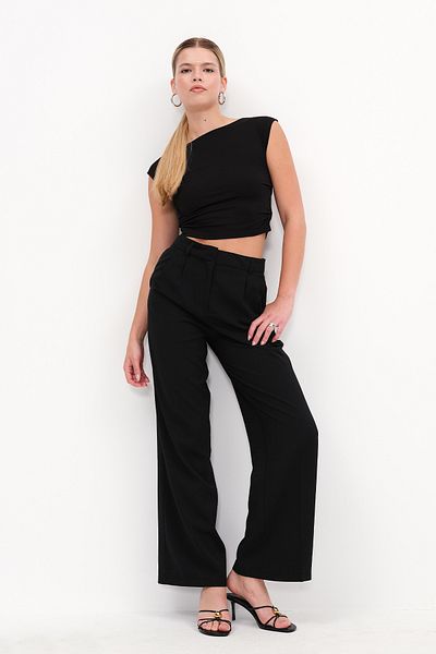 Addax High Waist Wide Leg Pants Pn13931