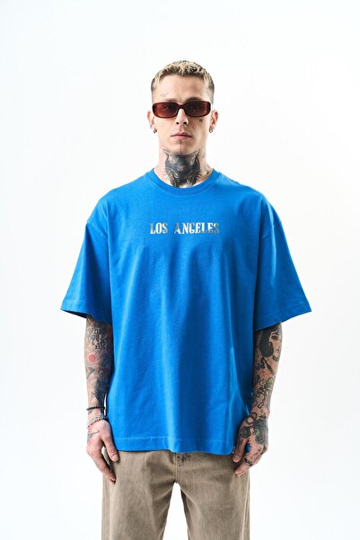 Respire Чоловіча футболка Oversize з принтом Los Angeles, синя
