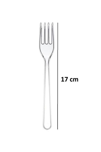 Pisicik 100 Pieces Luxury Flexible Transparent Fork 17 cm