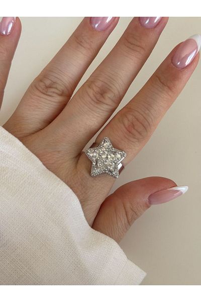 CHARMLUCKY Rhinestone Star Ring