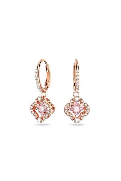 Swarovski 5516477 SparKling Earrings - DC-PE Clover Czmo-Ros