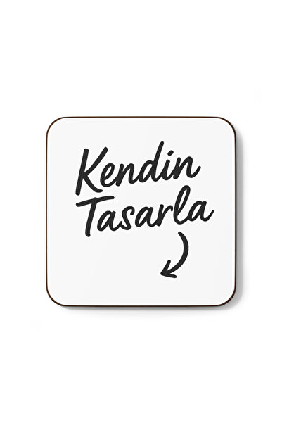 IVART Firmalara Özel , Kişiye Özel Tasarlanabilir HDF Kare Bardak Altlığı 5 m...