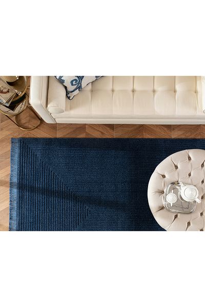 Madame Coco Diane Fransenteppich – Marineblau – 120 x 170 cm