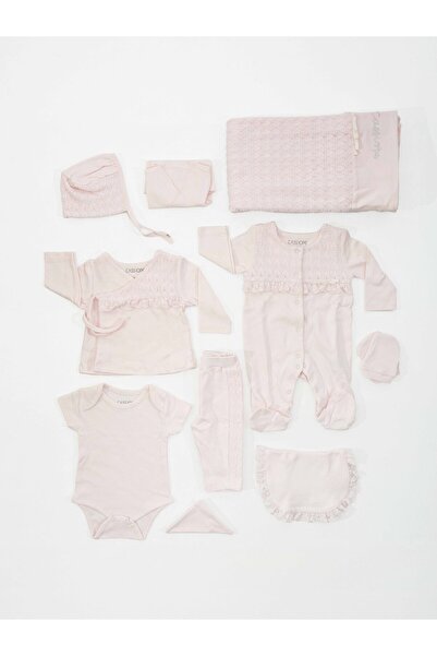 Cassiope Organik Müslin Taş İşli 10'lu Hastane Çıkış Seti