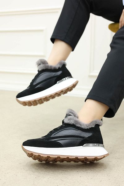 FAST STEP Genuine Leather Furry Women's Casual Shoes 757KZA24503