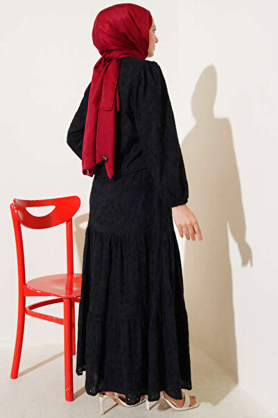 VOLT CLOTHİNG Kadın Güpürlü Astarlı Etekli İkili Takım