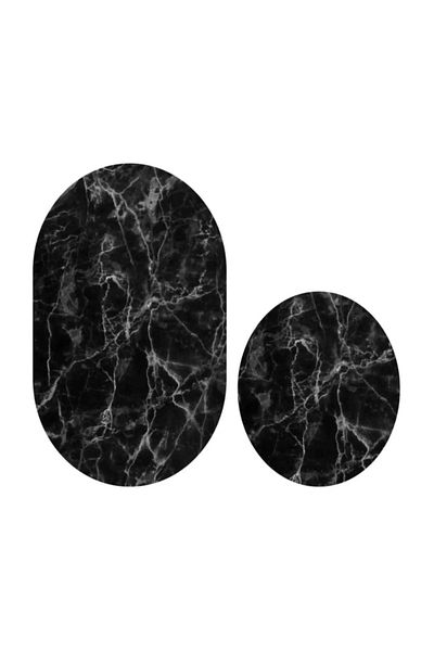 Bayev Digital Marble 2-Piece Bathroom Mat Set Toilet Set 0445