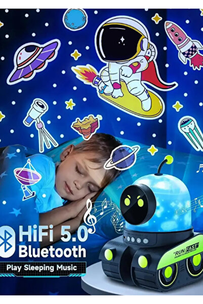 teknotrust Gece Lambası Projektör Çocuklar İçin Eğitici Bluetooth Hoparlör Speaker Gezengen Astronot Galaxy