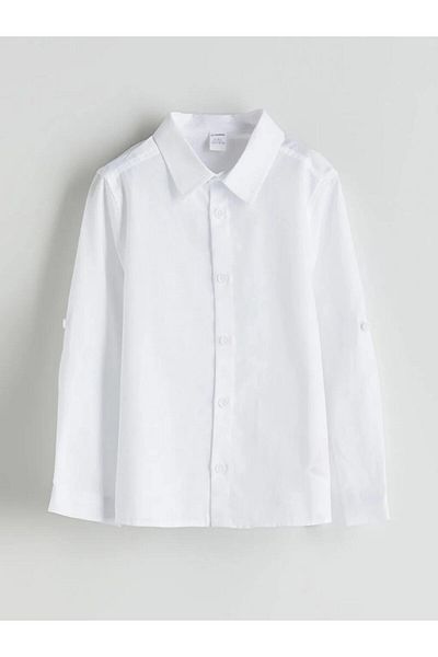 LC Waikiki Lcw Kids White Basic Boy's Poplin Shirt