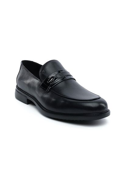 Greyder 64705 Black Genuine Leather Men's Loafer Shoes