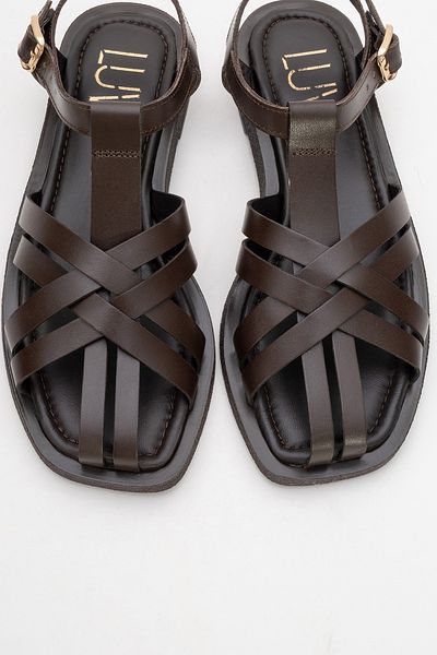 LuviShoes Andres Brown Genuine Leather Women's Sandals