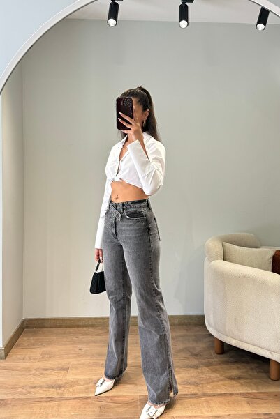 Güneş Paça Detay Straight Fit Jean