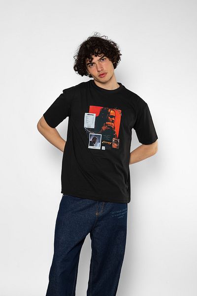 Sekizbiraltı Μαύρο μπλουζάκι με στάμπα Post Malone Oversize Unisex