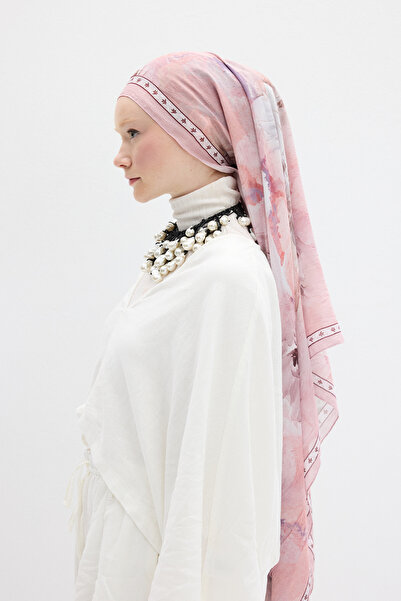 cs camellia scarf Sera Pattern Kraş Shawl - Powder