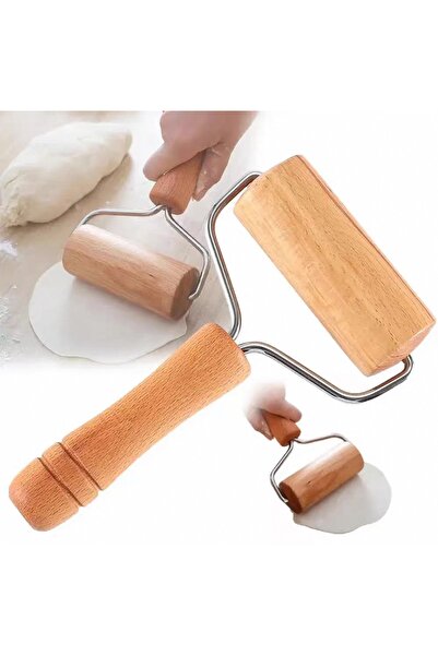 Ekostem Fenomen Ahşap Saplı Rulo Hamur Açıcı Merdane - Pizza Börek Açıcı Pürü...