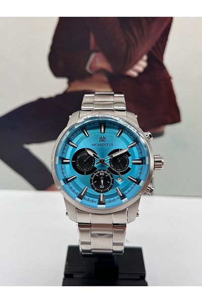 Momentus Turquoise Sports Men's Wristwatch 10 Atm Waterproof with 3 Years Warranty