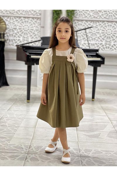 Yalçınoğlu Kids Combinație elegantă pentru fetiță – Set rochie și bluză I Set rochie pentru fete pentru ocazii speciale
