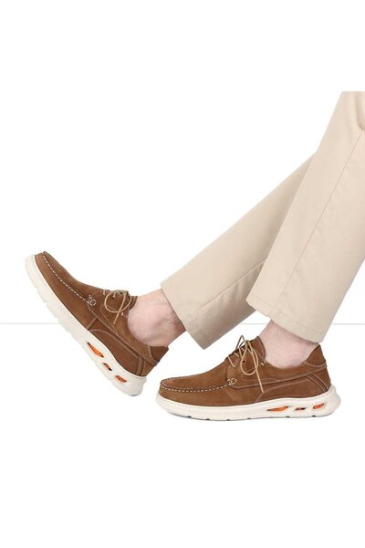 Celal Gültekin Erkek Taba Bağcıklı Kalın Tabanlı Nubuk Deri Sneaker