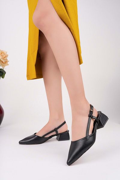bulutmod Ba04490 Pantofi negri pentru femei, clasici, cu toc de 3 cm, cu cataramă.36