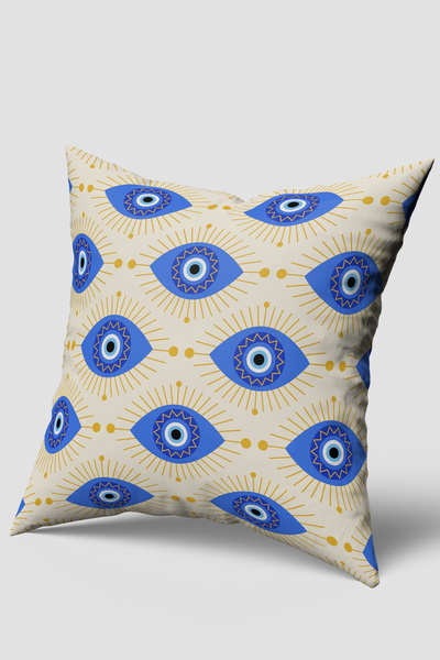 EsnafAli Evil Eye Bead Patterned Throw Pillow Cover