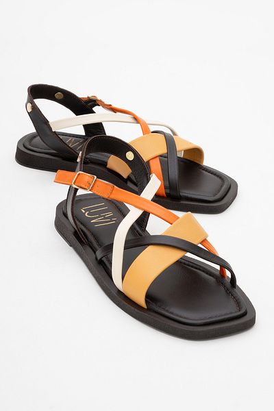 LuviShoes Rouse Brown Multi Genuine Leather Women's Sandals