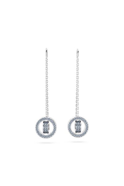 Swarovski 5663498 Swarovski Earrings Hollow drop earringsLong, Blue, Rhodium plated