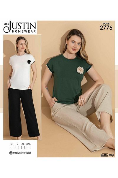Mrs Justin Women's Summer Short Half Sleeve Pajama Sets Homewear & Home Wear