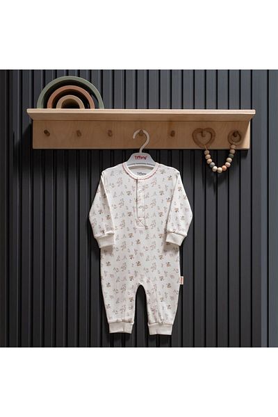 Tiffany Baby Girl Cute Cats Jumpsuit Ecru 34004