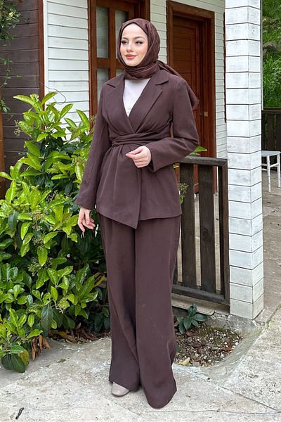 Ovn. Amara Waist Tie Suit - Brown