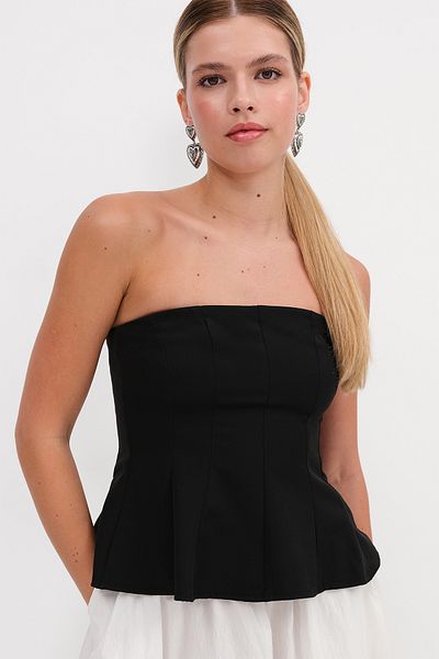 Addax Strapless Zipper Blouse B17237