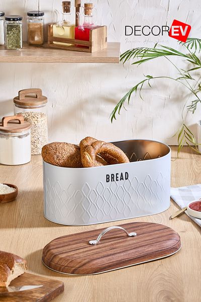 decorev Gray Metal Bread Holder - Storage Box