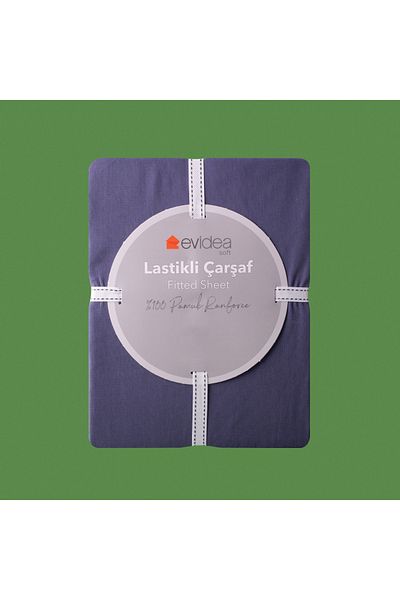 Evidea Soft Basic Double Fitted Sheet - Navy Blue - 180X200 cm